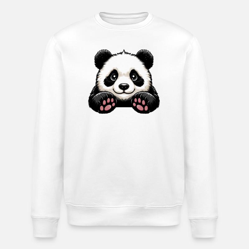 Panda - Stanley/Stella ROLLER Unisex Organic Sweatshirt - white