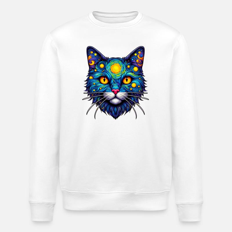 Katze - Stanley/Stella Unisex Bio-Sweatshirt ROLLER - Weiß