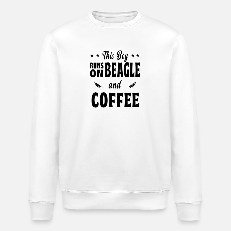 This boy beagle coffee design - Stanley/Stella ROLLER Unisex Organic Sweatshirt - white