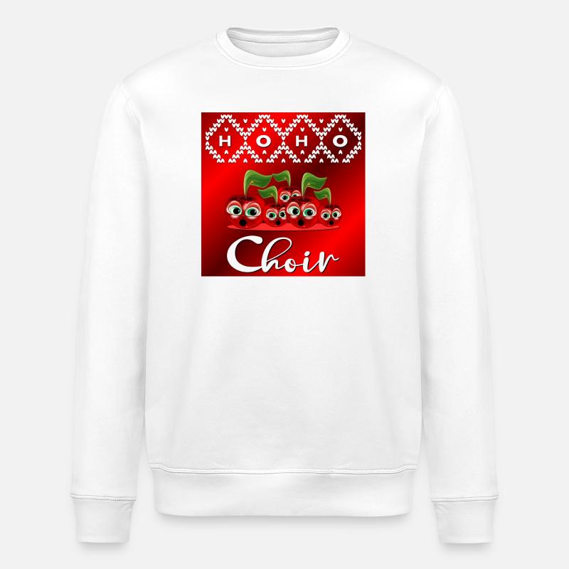 Lustige Weihnachtschorkirschen - Stanley/Stella Unisex Bio-Sweatshirt ROLLER - Weiß