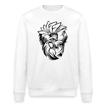 🖤 Stylish Rooster Head – Sketching Design - Stanley/Stella ROLLER Unisex Organic Sweatshirt - white - Front - Nik (191cm)