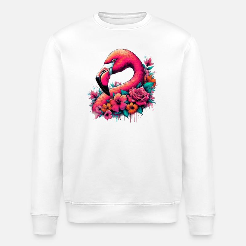 Flamingo - Stanley/Stella Unisex Bio-Sweatshirt ROLLER - Weiß