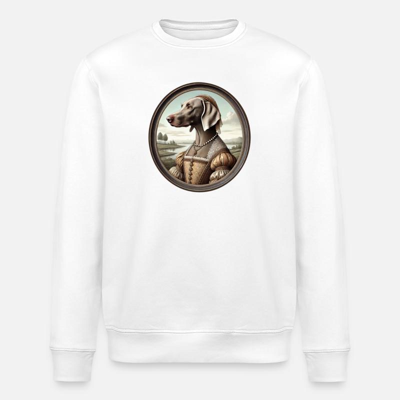 Porträt Weimaraner Hund Claire - Stanley/Stella Unisex Bio-Sweatshirt ROLLER - Weiß