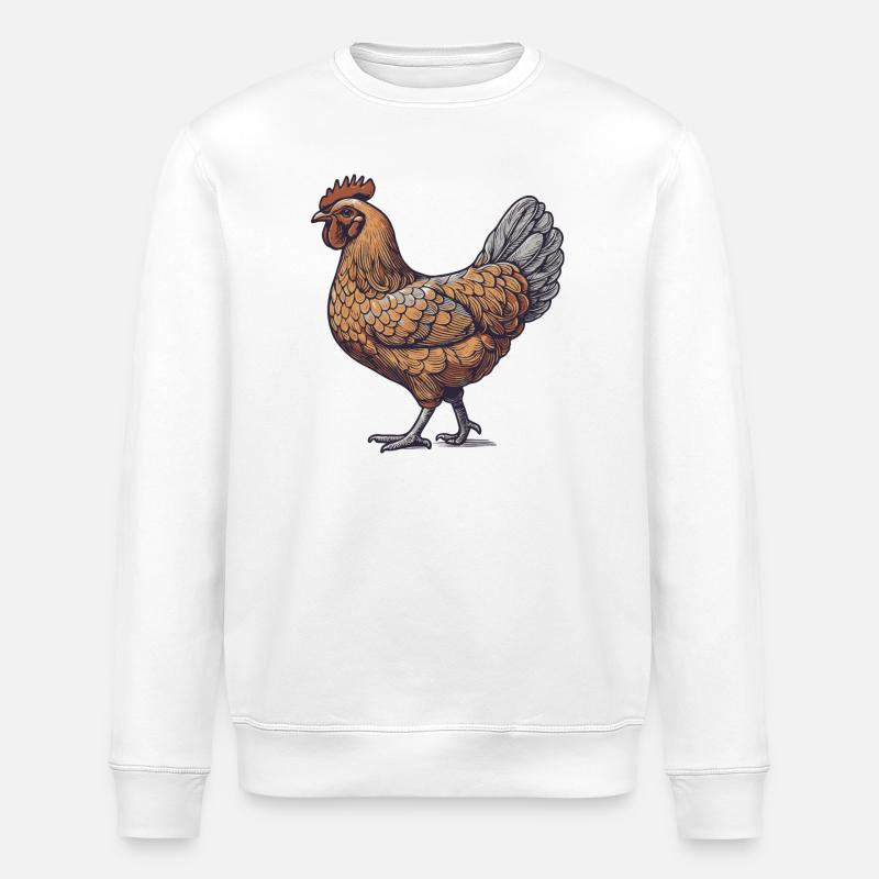 Rooster - Stanley/Stella ROLLER Unisex Organic Sweatshirt - white