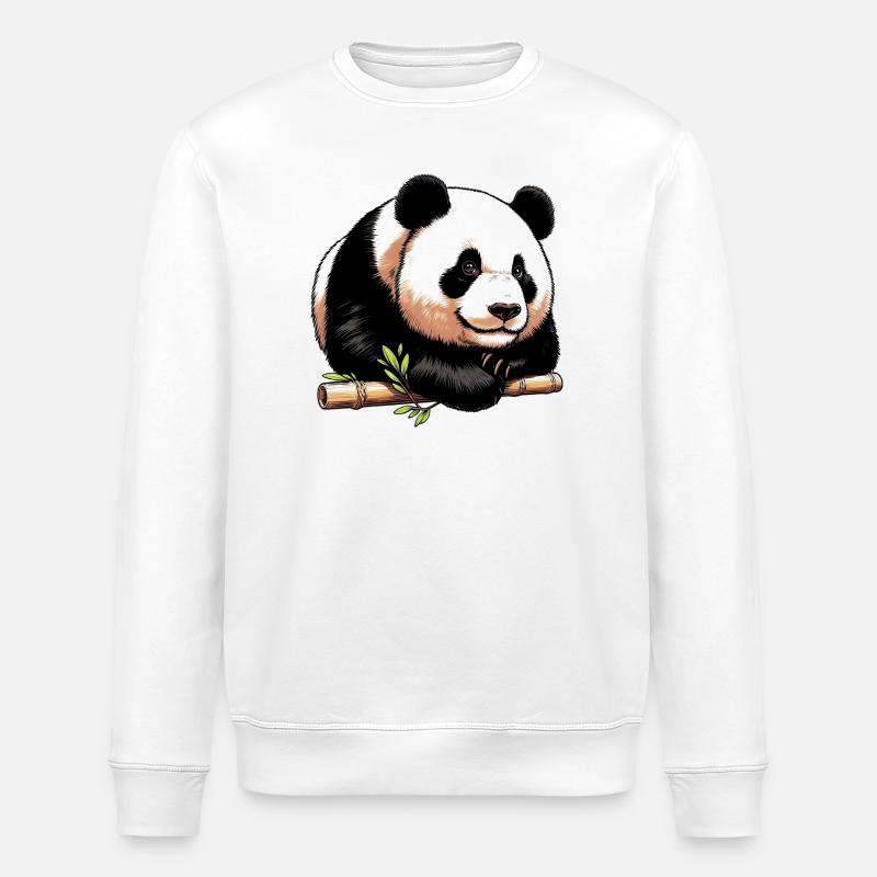 Panda - Stanley/Stella ROLLER Unisex Organic Sweatshirt - white