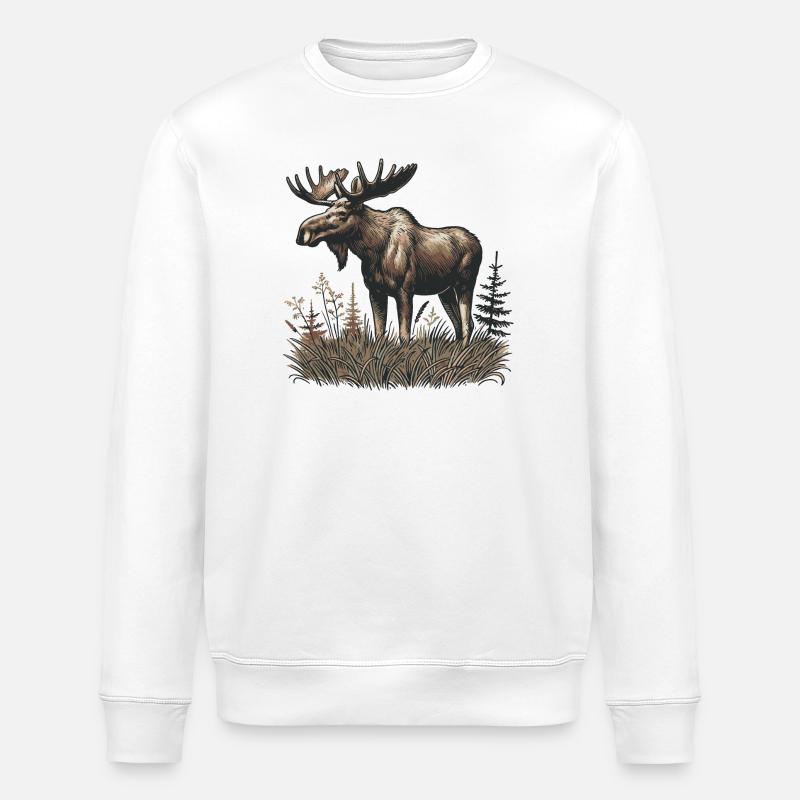 Elk - Stanley/Stella ROLLER Unisex Organic Sweatshirt - white