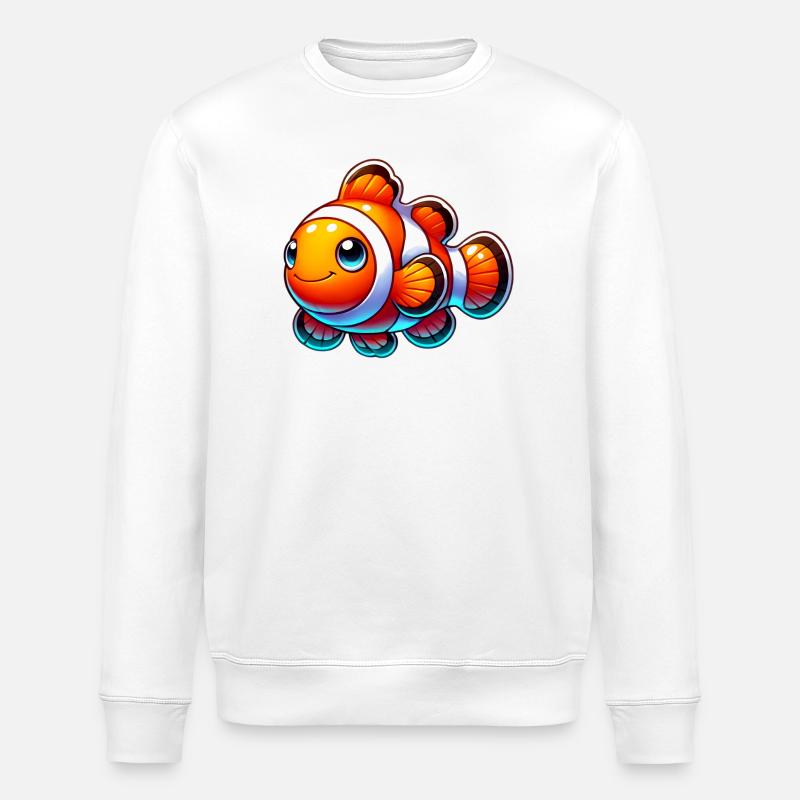 Poisson-clown - Sweat bio ROLLER Stanley/Stella Unisexe - blanc