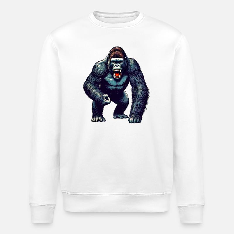 Gorille - Sweat bio ROLLER Stanley/Stella Unisexe - blanc