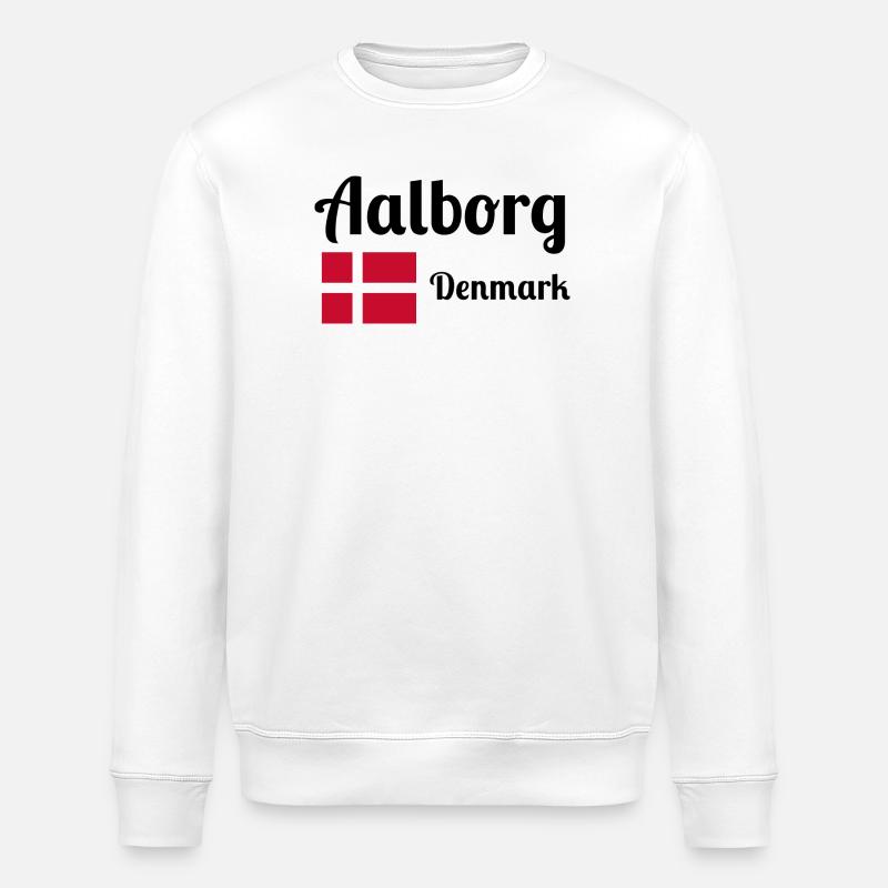 Aalborg Dänemark - Stilvolle Drucke - Stanley/Stella Unisex Bio-Sweatshirt ROLLER - Weiß