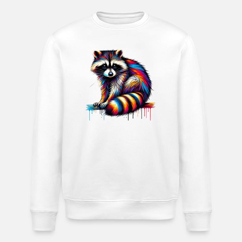 Waschbär - Stanley/Stella Unisex Bio-Sweatshirt ROLLER - Weiß
