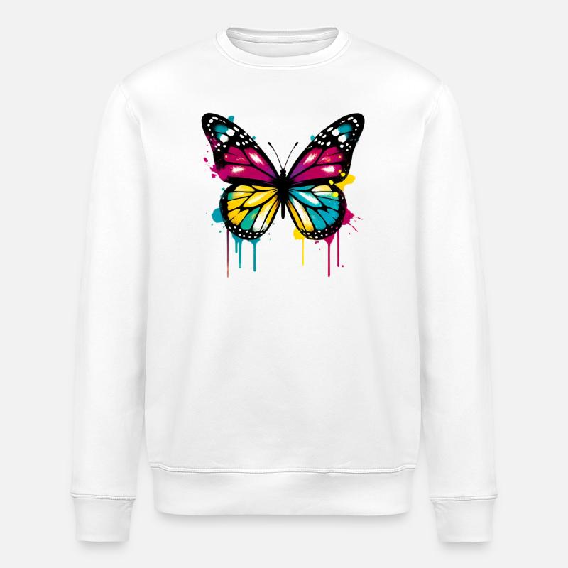 Schmetterling - Stanley/Stella Unisex Bio-Sweatshirt ROLLER - Weiß