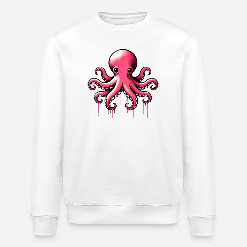 Octopus - Stanley/Stella ROLLER Unisex Organic Sweatshirt - white