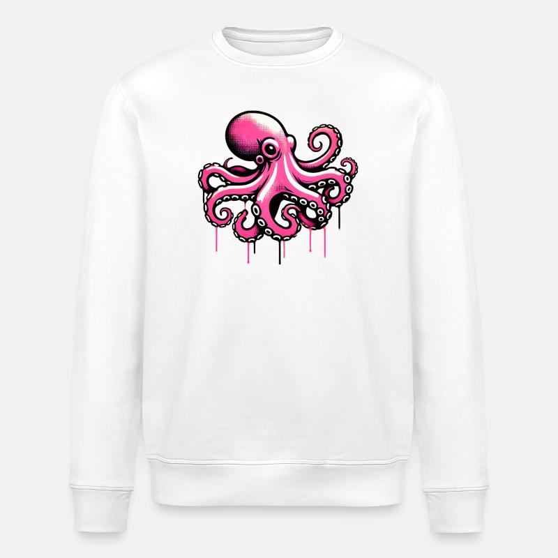 Octopus - Stanley/Stella ROLLER Unisex Organic Sweatshirt - white
