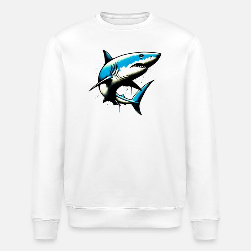 Requin - Sweat bio ROLLER Stanley/Stella Unisexe - blanc