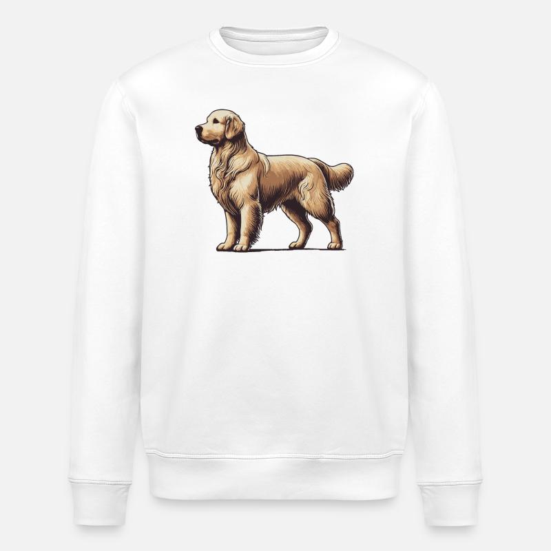 Golden Retriever - Stanley/Stella ROLLER Unisex Organic Sweatshirt - white