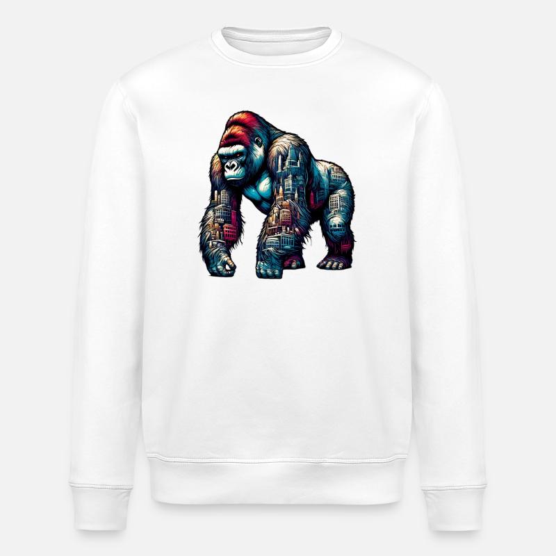 Gorilla - Stanley/Stella Unisex Bio-Sweatshirt ROLLER - Weiß