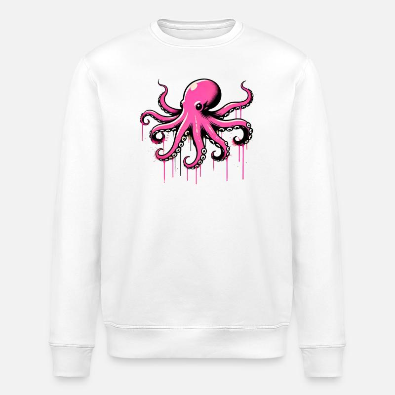 Octopus - Stanley/Stella ROLLER Unisex Organic Sweatshirt - white