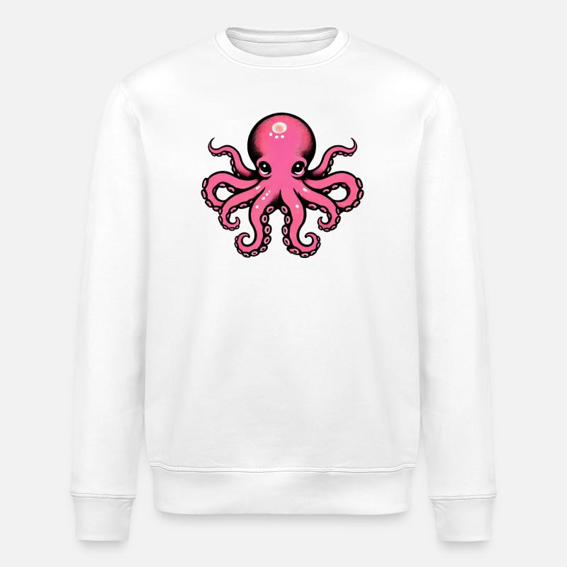Octopus - Stanley/Stella ROLLER Unisex Organic Sweatshirt - white