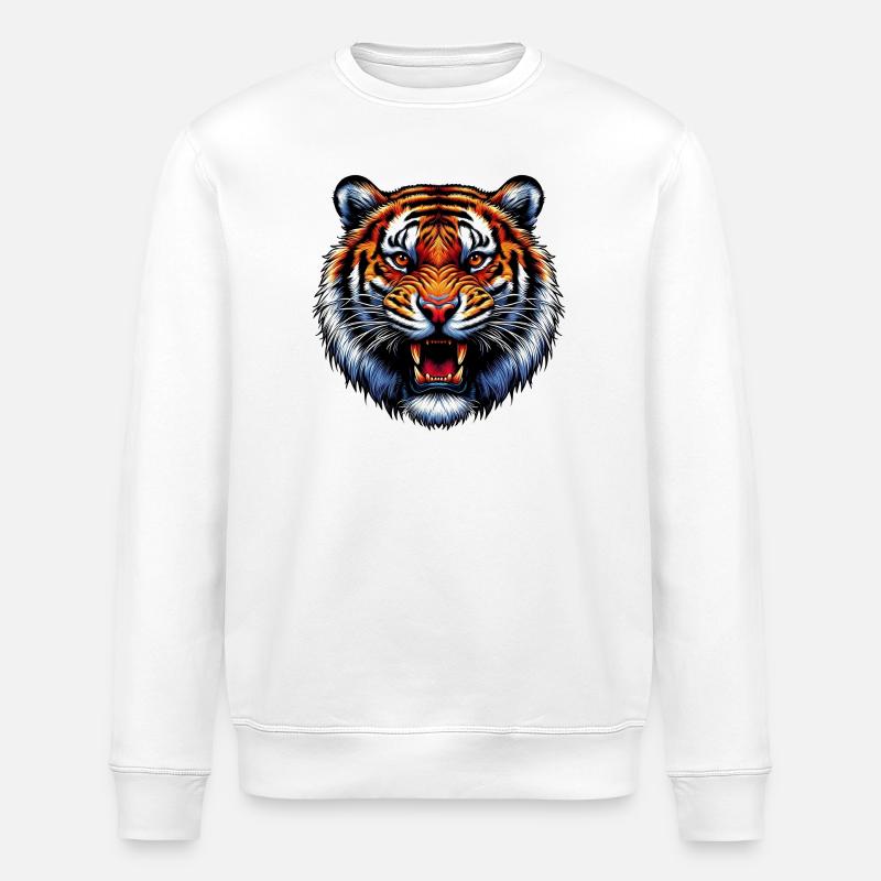 Tiger - Stanley/Stella Unisex Bio-Sweatshirt ROLLER - Weiß