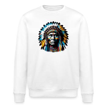Amerikanisch, Indianer, Amerikaner - Stanley/Stella Unisex Bio-Sweatshirt ROLLER - Weiß - Vorne - Nik (191cm)