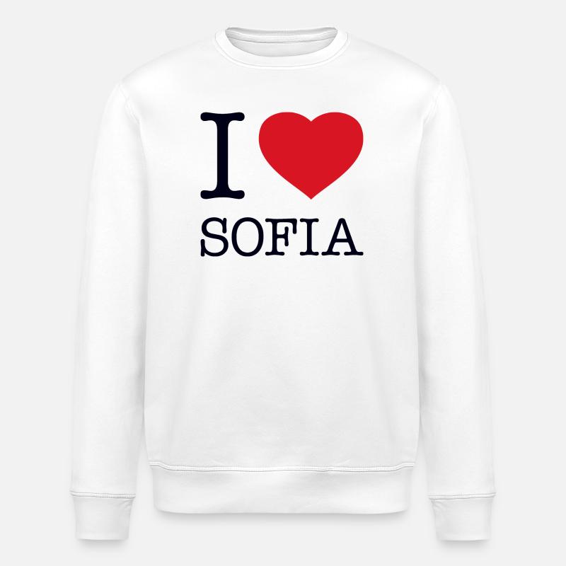 I LOVE SOFIA - Stanley/Stella Unisex Bio-Sweatshirt ROLLER - Weiß