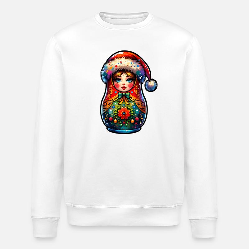 Matriochka russe Noël Russie - Sweat bio ROLLER Stanley/Stella Unisexe - blanc