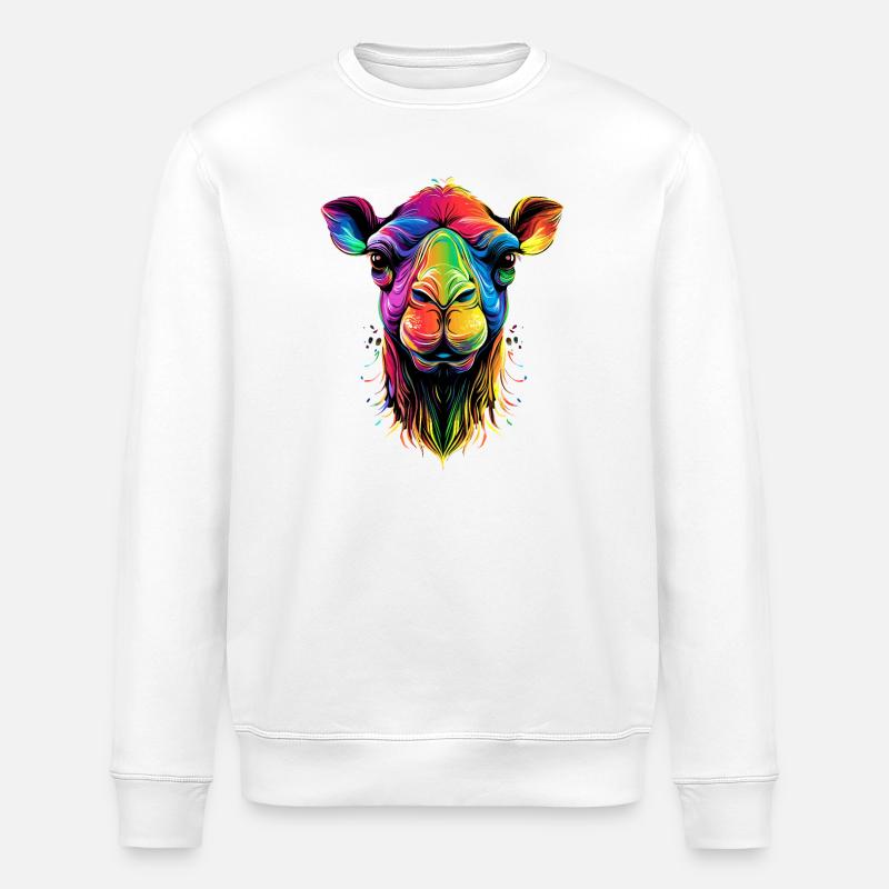 Kamel Dromedar Trampeltier Camel Geschenk Kamele - Stanley/Stella Unisex Bio-Sweatshirt ROLLER - Weiß