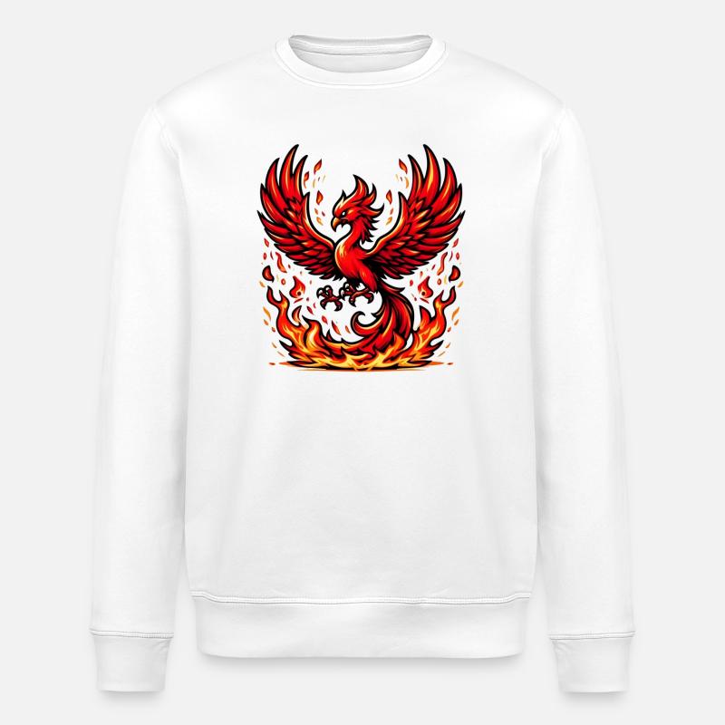 Phénix rouge - Sweat bio ROLLER Stanley/Stella Unisexe - blanc