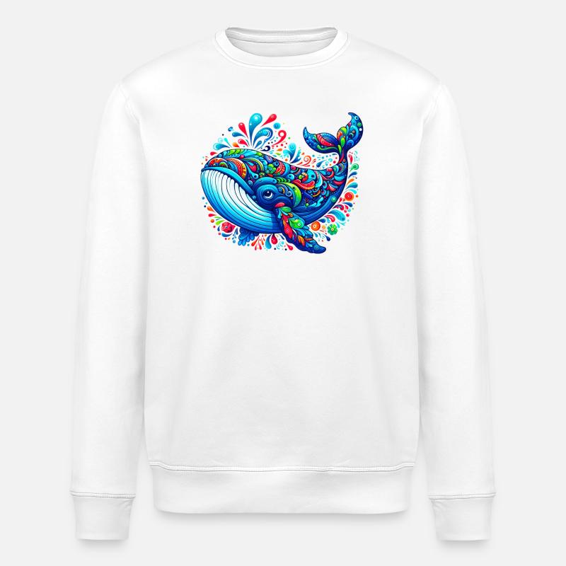 Baleine - Sweat bio ROLLER Stanley/Stella Unisexe - blanc