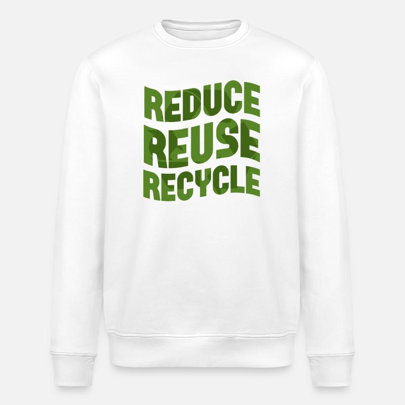 Réduire, Réutiliser, Recycler - Sweat bio ROLLER Stanley/Stella Unisexe - blanc