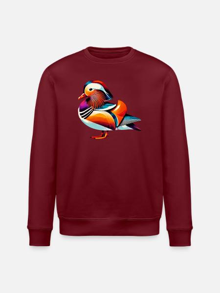 Mandarin duck - Stanley/Stella ROLLER Unisex Organic Sweatshirt - white