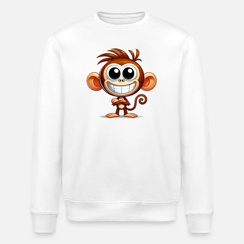 Monkey - Stanley/Stella ROLLER Unisex Organic Sweatshirt - white