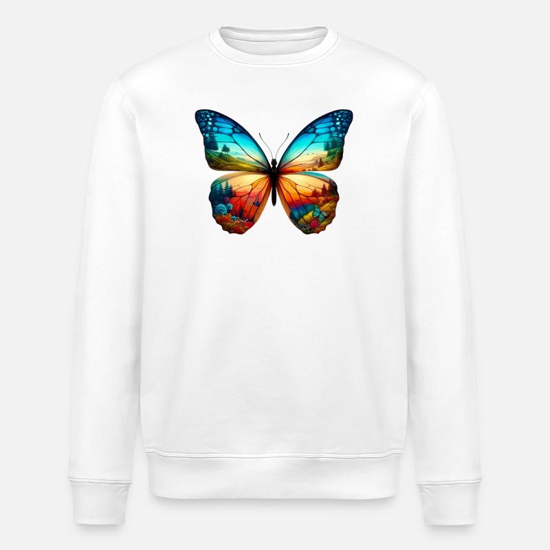 Schmetterling - Stanley/Stella Unisex Bio-Sweatshirt ROLLER - Weiß