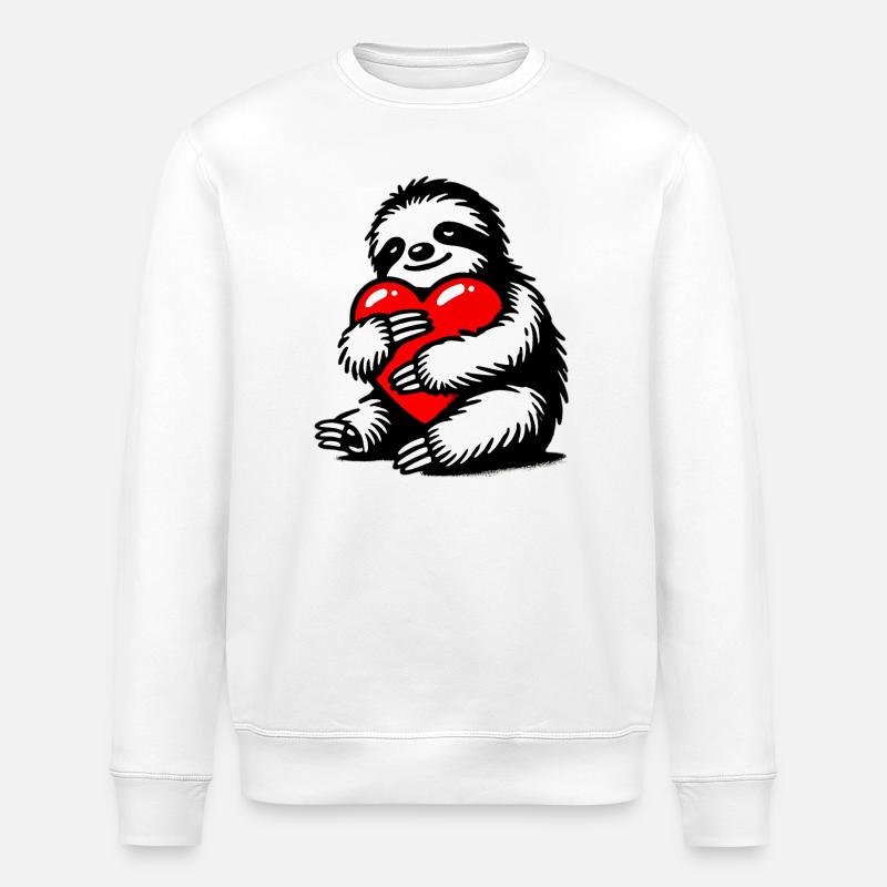 Sloth - Stanley/Stella ROLLER Unisex Organic Sweatshirt - white