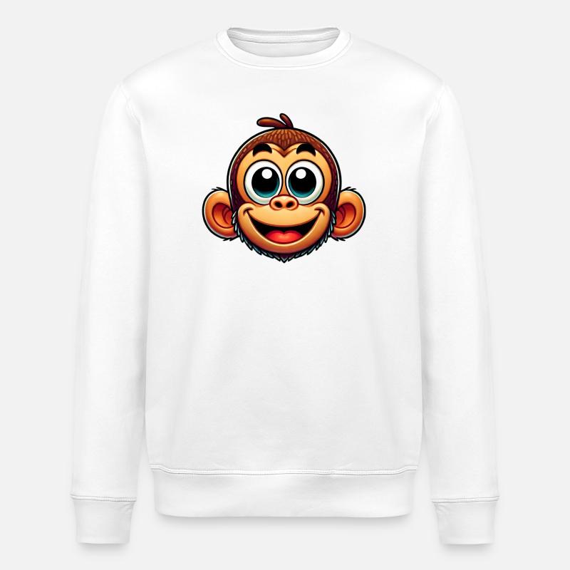 Monkey - Stanley/Stella ROLLER Unisex Organic Sweatshirt - white