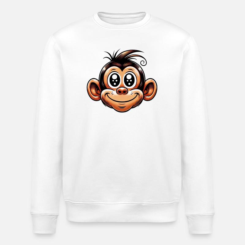 Monkey - Stanley/Stella ROLLER Unisex Organic Sweatshirt - white