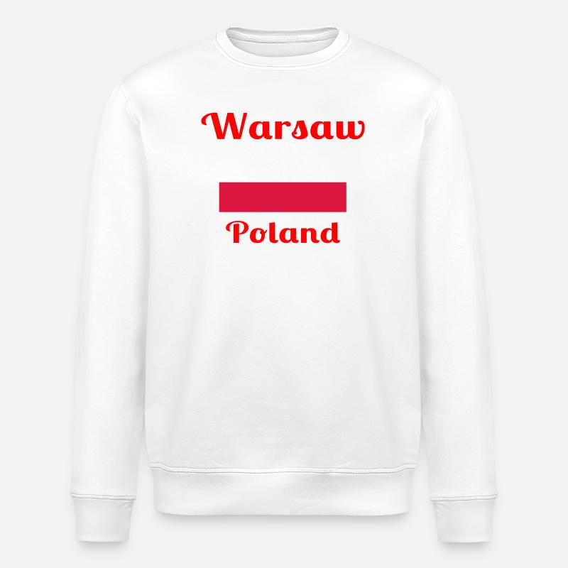 Varsovie, Pologne - Imprimés élégants - Sweat bio ROLLER Stanley/Stella Unisexe - blanc