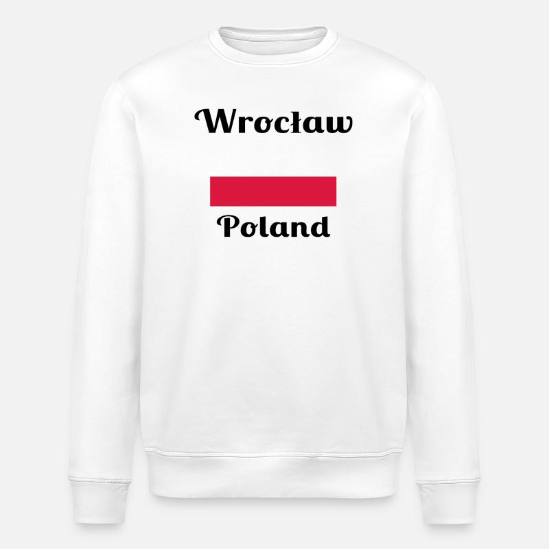 Wrocław, Pologne - Imprimés élégants - Sweat bio ROLLER Stanley/Stella Unisexe - blanc
