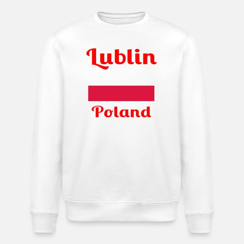Lublin, Pologne - Imprimés élégants - Sweat bio ROLLER Stanley/Stella Unisexe - blanc