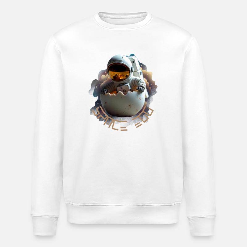 Astronaut in Eierschale - Stanley/Stella Unisex Bio-Sweatshirt ROLLER - Weiß
