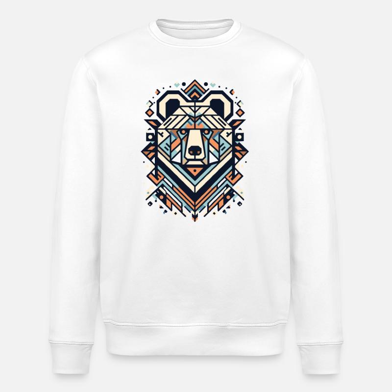 Abstraktes Tier Bär 2 - Stanley/Stella Unisex Bio-Sweatshirt ROLLER - Weiß