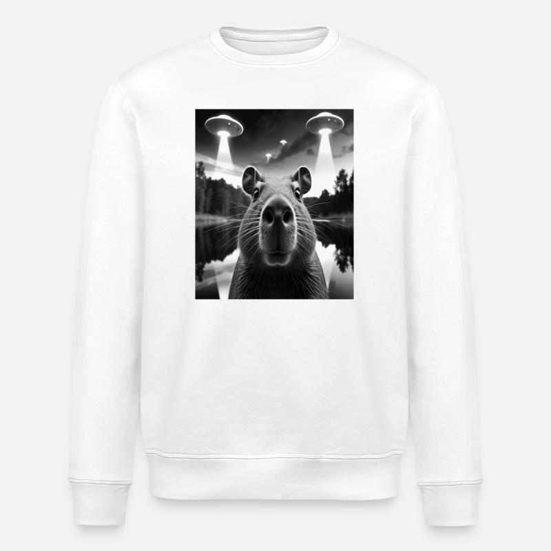 Alien Visuals and Mysterious Bison - Stanley/Stella ROLLER Unisex Organic Sweatshirt - white