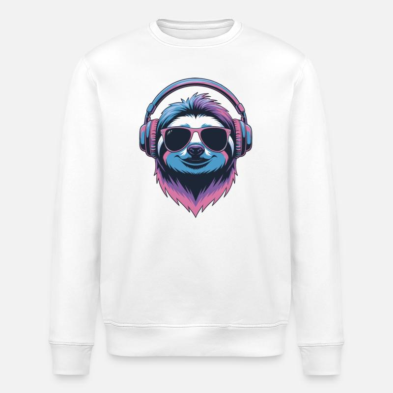 Faultier Groove Steuersatz Vibe - Stanley/Stella Unisex Bio-Sweatshirt ROLLER - Weiß