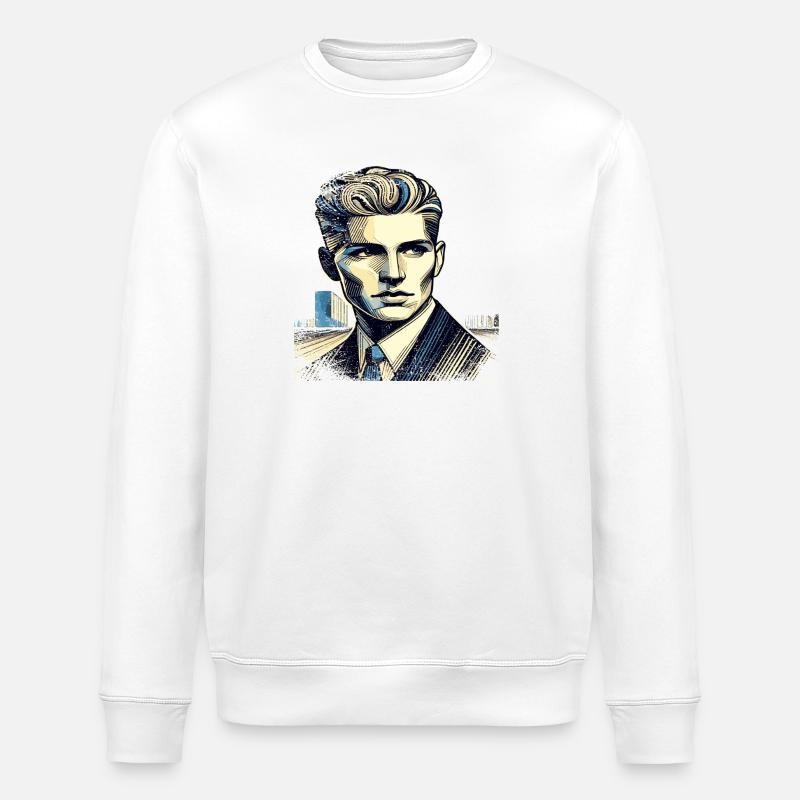 Unknown | Stranger | frayed edge - Stanley/Stella ROLLER Unisex Organic Sweatshirt - white