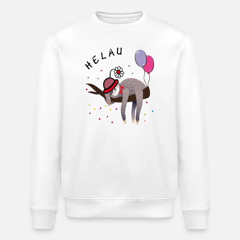 Sloth Carnival - Stanley/Stella ROLLER Unisex Organic Sweatshirt - white