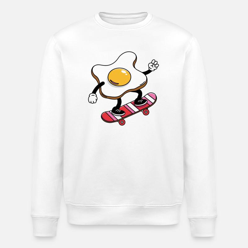 Skateboard Egg Daredevil - Stanley/Stella ROLLER Unisex Organic Sweatshirt - white