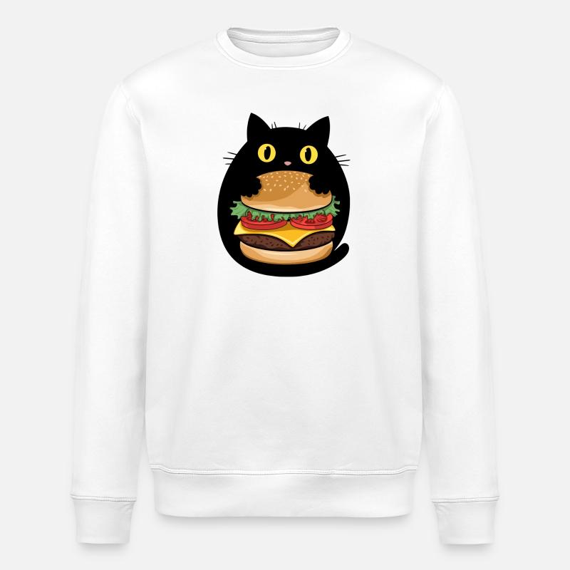 Burger Cat Pop Art - Sweat bio ROLLER Stanley/Stella Unisexe - blanc