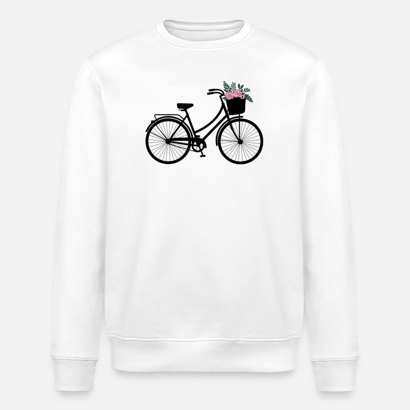 Blumen Fahrrad - Stanley/Stella Unisex Bio-Sweatshirt ROLLER - Weiß