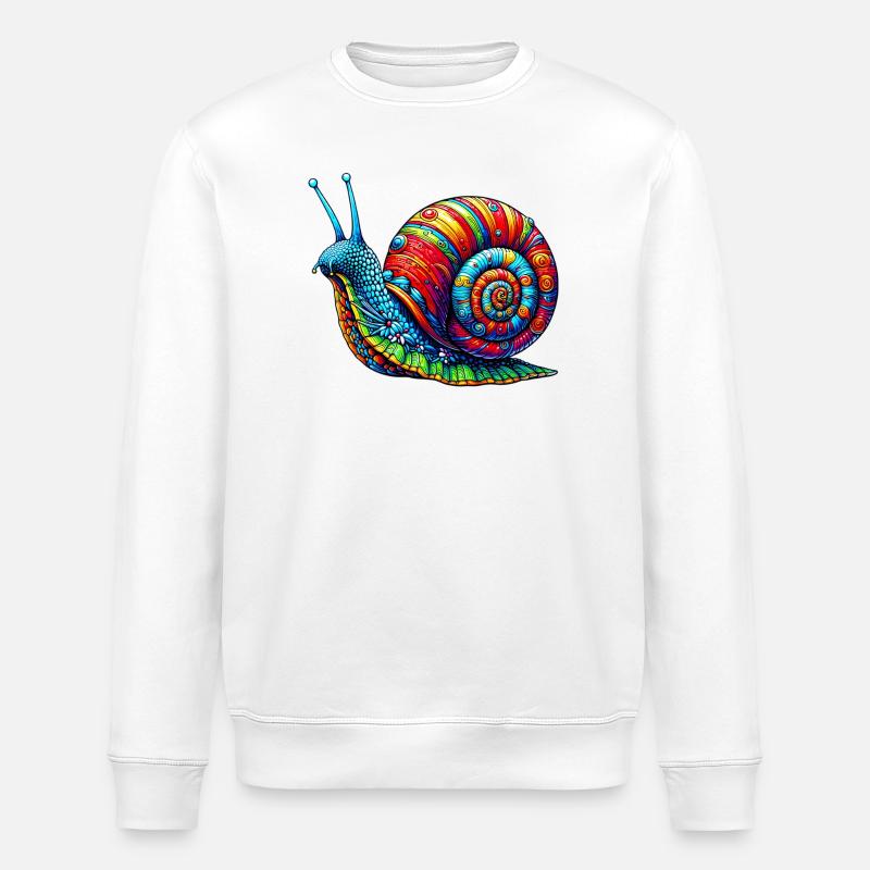 Snail - Stanley/Stella ROLLER Unisex Organic Sweatshirt - white