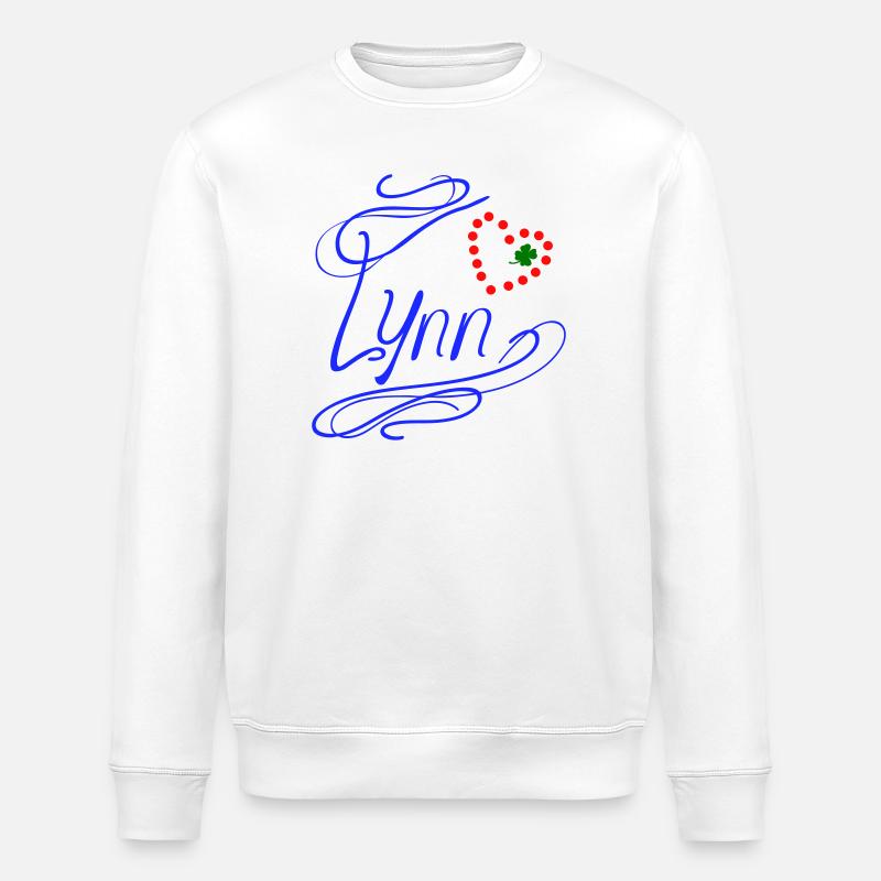 Lynn avec cœur et trèfle - Sweat bio ROLLER Stanley/Stella Unisexe - blanc
